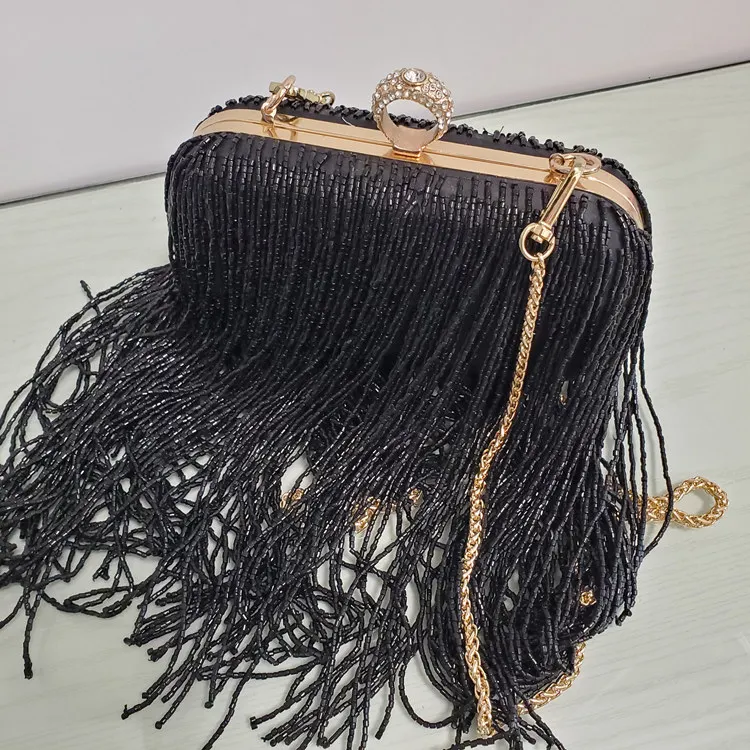 Women Tassel Fashion Ladies Clutch Bag Shoulder Handbags Female Party Wedding Evening Bag For Phone Purse