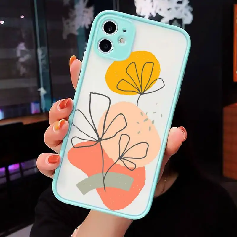 

Line fashion art pattern Phone Cases matte transparent For iphone 7 8 11 12 plus mini x xs xr pro max cover