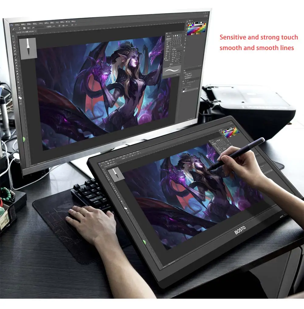 Графический планшет 8192 уровней ручка монитор ips lcd HD Рисование дисплей 21 5 Дюймов |