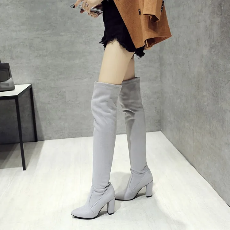 Высокие сапоги до бедра большие размеры 9 10 11 15 Сапоги выше колена женские зимние