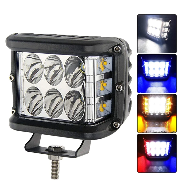 

4Inch Dual Side Shooter Off Road Strobe Light Bar LED Work Lights Fog Light for Truck Trailer Boat SUV RV