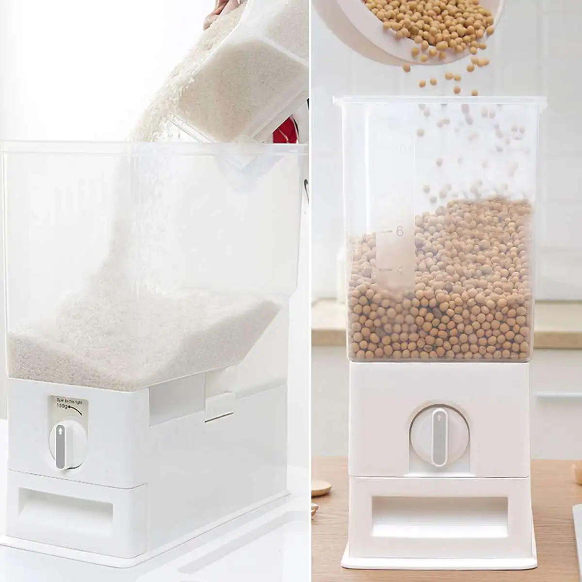 

15kg Measurable Sealed Rice Bucket Storage Box Cereal Grain Bean Flour Storage Barrel Rice Moisture-Proof Bucket Home Supply