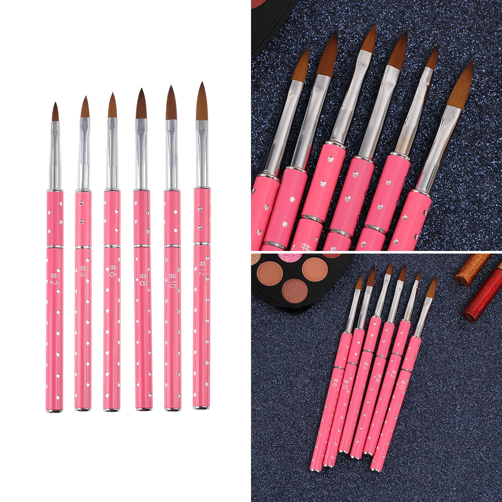 

1PC Metal Sable Hair Nail Art Brush UV Gel Carving Pen Brush Liquid Powder DIY Nail Drawing Manicure Nail Art Brush Tools