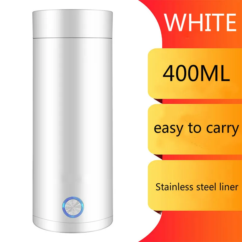 

Portable mini Electric Kettle water thermal heating boiler travel Stainless Steel tea pot coffee milk boiling cup 400ML