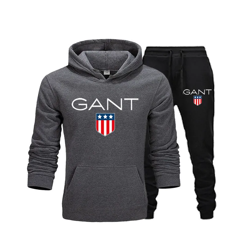 

New Fashion Brand Mens Hoodies Suits Brand Tracksuit Men's Sweatshirts+Sweatpants Autumn Winter Fleece Hooded Pullover