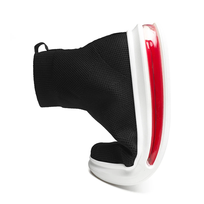 Женские кроссовки носки на плоской платформе сетчатые дышащие с воздушной