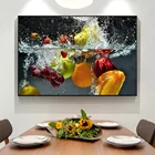 Фрукты и овощи в воде HD картина плакат и принты холст настенная живопись для кухни и магазина настенное украшение