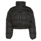 Женская короткая осенняя куртка-пуховик с хлопковой подкладкой, парка на завязках, зимнее пузырьковое пальто на молнии, теплая уличная одежда, женская одежда