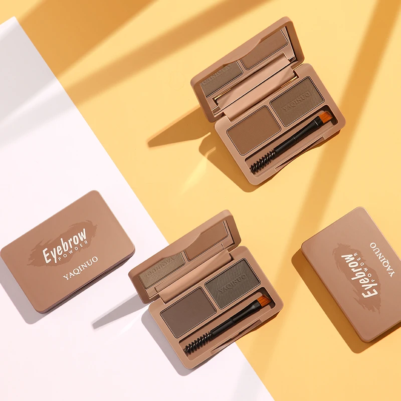 

Professional Eyebrow Powder Make Up Palette+Brush Set 2 Colors Eye Brow Enhancers Brows Shadow Pigment Fine Natural Brow Powder