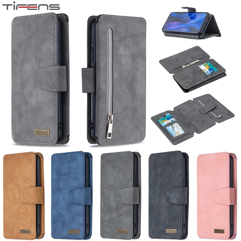 

Роскошный кожаный чехол на молнии для Xiaomi Mi CC9 Note10 Redmi 8A 7A Note 9 9S 8 8T 7 Pro Max, откидной кошелек, съемный чехол для телефона с отделением для карт