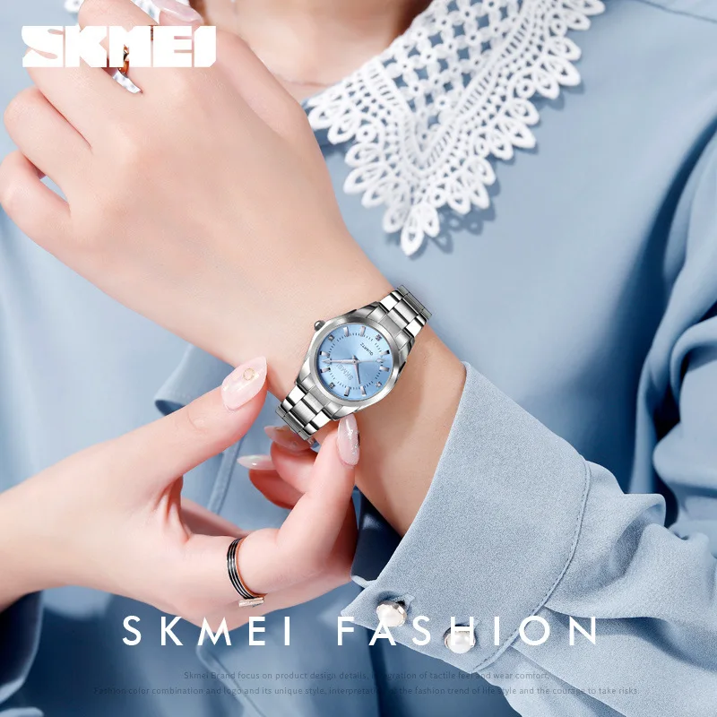 

SKMEI Rhinestone Inlaid Dial Fashion & Casual Water Resistant Women Watche Pink Face