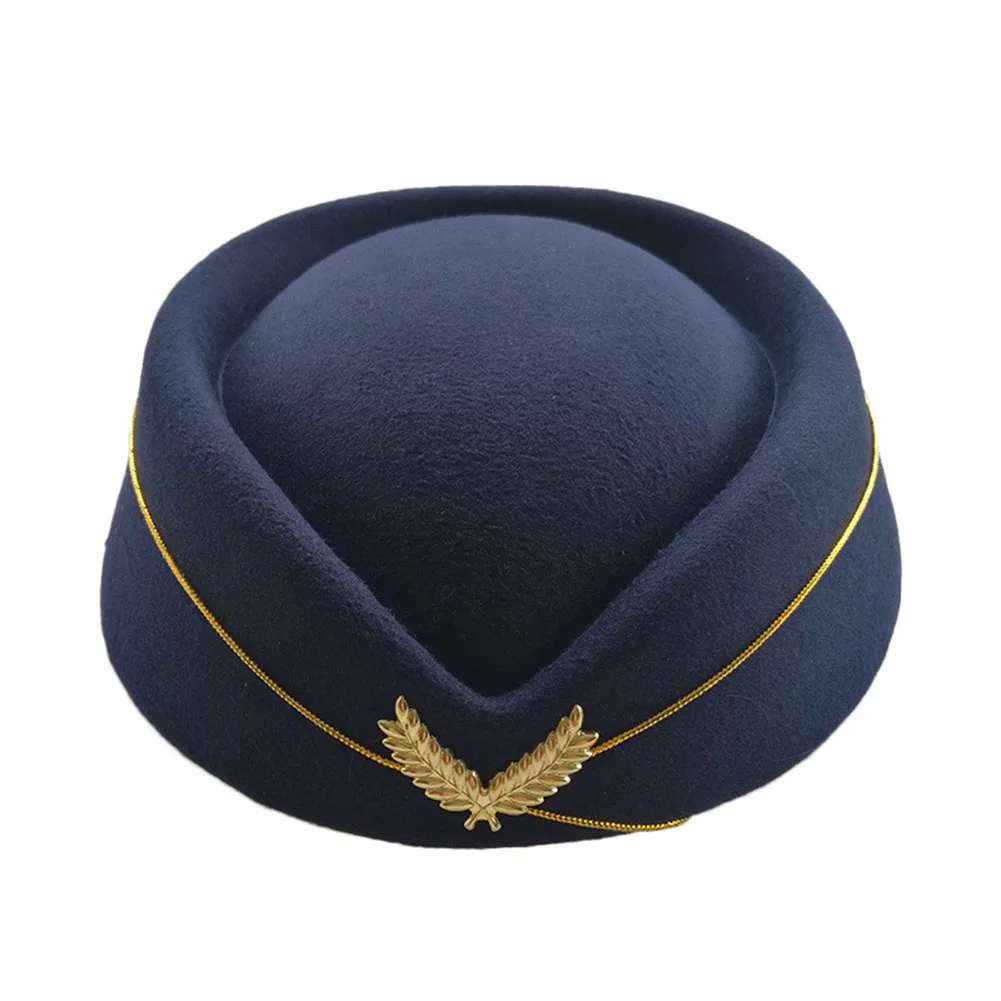 Осень Зима авиакомпания шапочка стюардессы Имитация шерстяная Униформа самолет