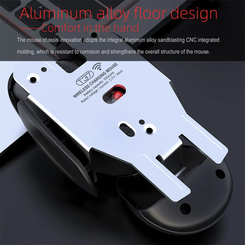 Wireless Mouse New Rechargeable 2.4G 4 Keys 1600 DPI Metal Noiseless Silent Click Optical Professional Gaming Mice z1223# | Компьютеры и
