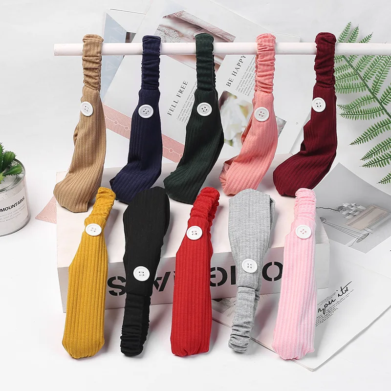 

Повязка на голову женская однотонная, полосатая, для йоги, эластичная чалма