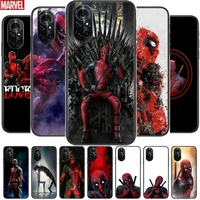 deadpool marvel clear phone case for huawei honor 20 10 9 8a 7 5t x pro lite 5g black etui coque hoesjes comic fash design
