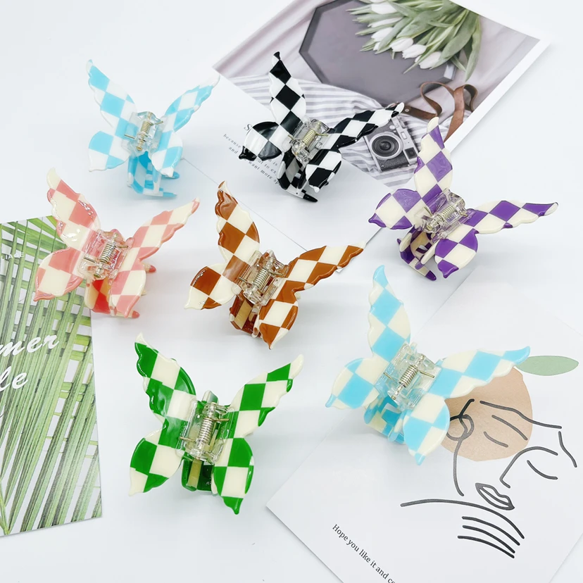

Small Hair Claw Clip Acetate Butterfly Hair Clip Claw Colorful Korean Hair Claw Clips for Girl