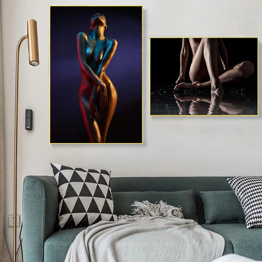 

Black Sexy Nude Women Figure Canvas Painting on The Wall Poster Prints Moder Wall Art Pictures Living Room Decoration Home Decor