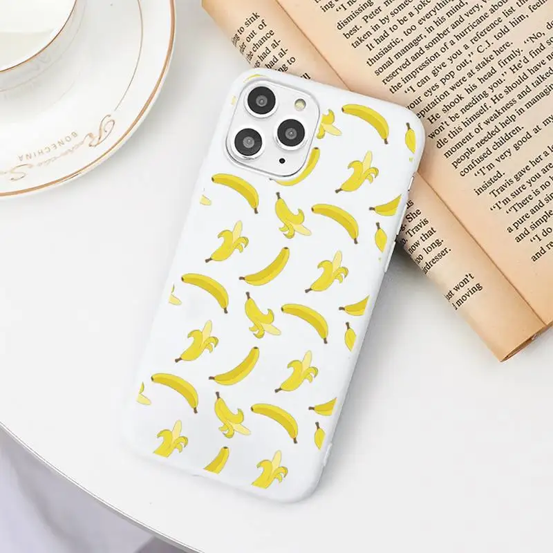 

banana lovely food fruit Phone Case Candy Color for iPhone 6 7 8 11 12 s mini pro X XS XR MAX Plus