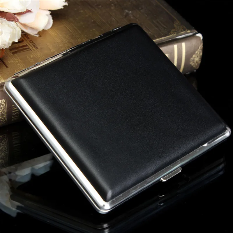Изысканный Подарочный чехол для сигареты Черный Карманный кожаный