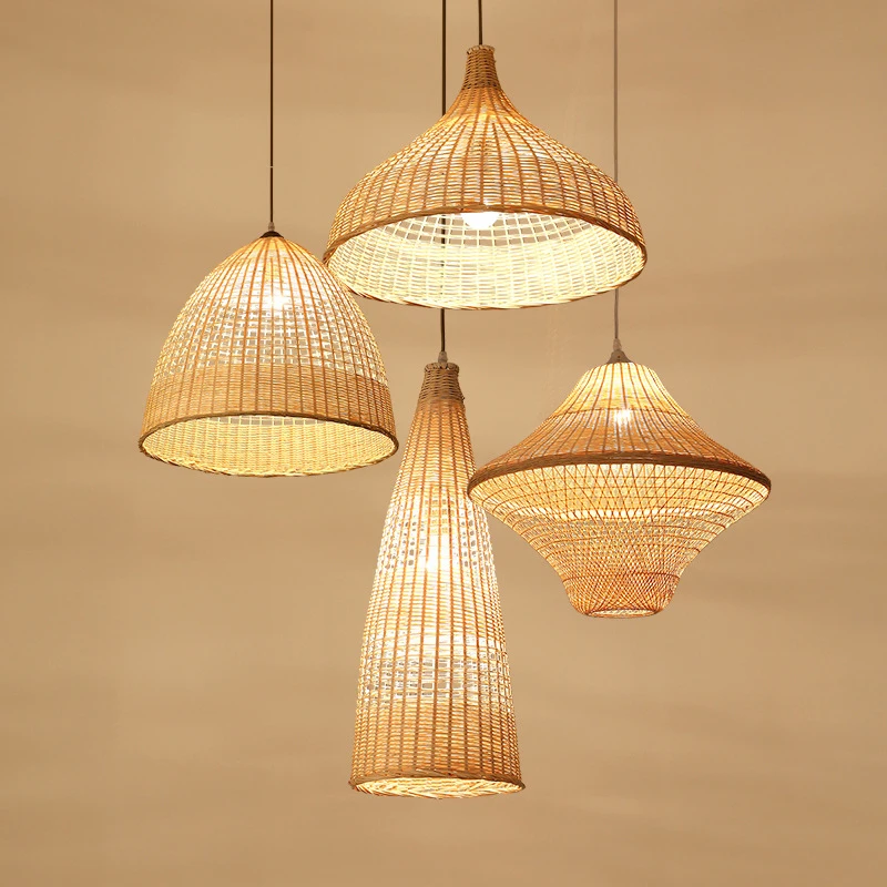 

Chinese Style Pendant Lights Handmade Bamboo Natural Rattan Hanging Lights Living Room Dining Room Restaurant Cafe Light Fixture