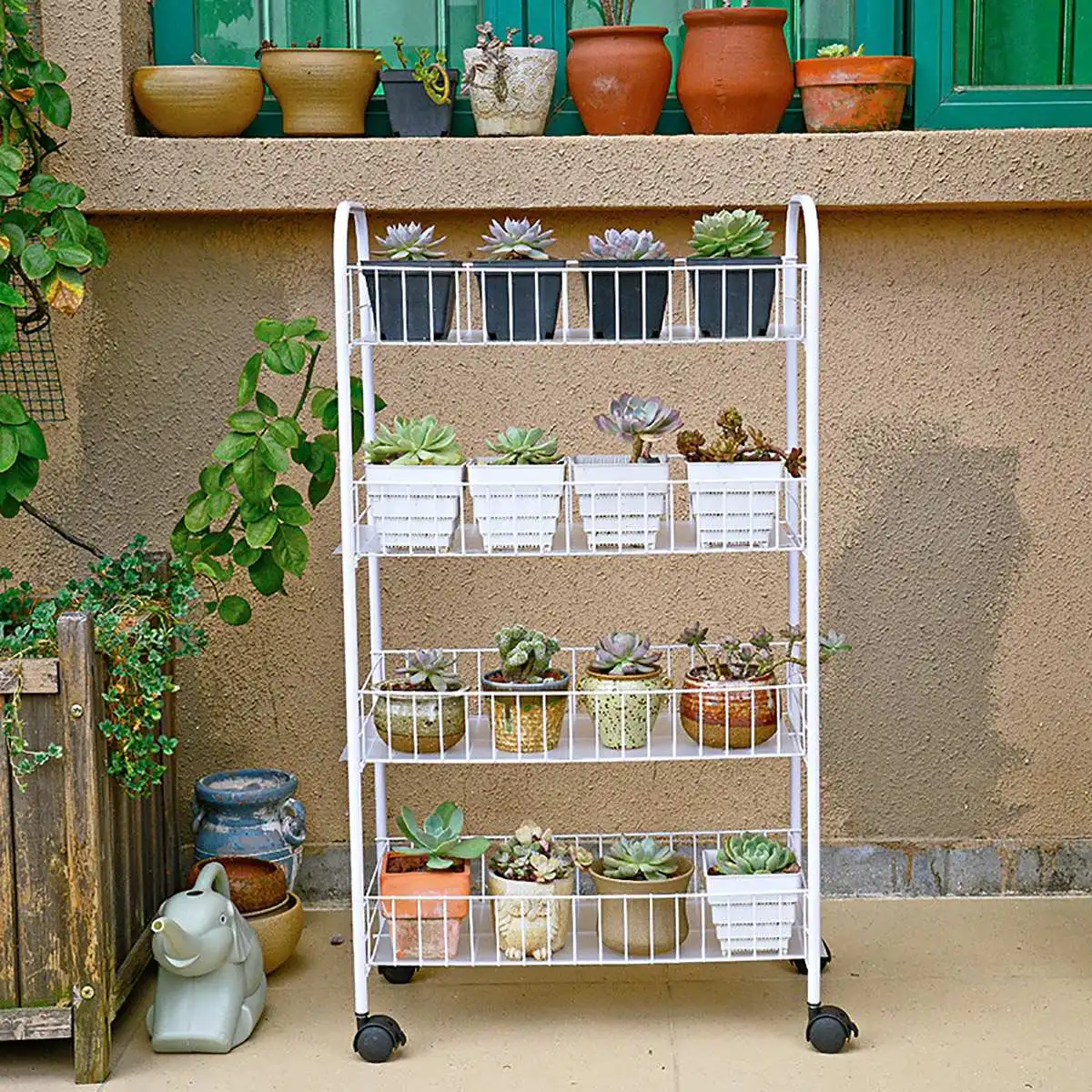 

2/3/4 Tier Storage Cart Mobile Shelving Space Saving Kitchen Storage Baskets Trolley Rack with Wheels Bathroom Shelf Rack