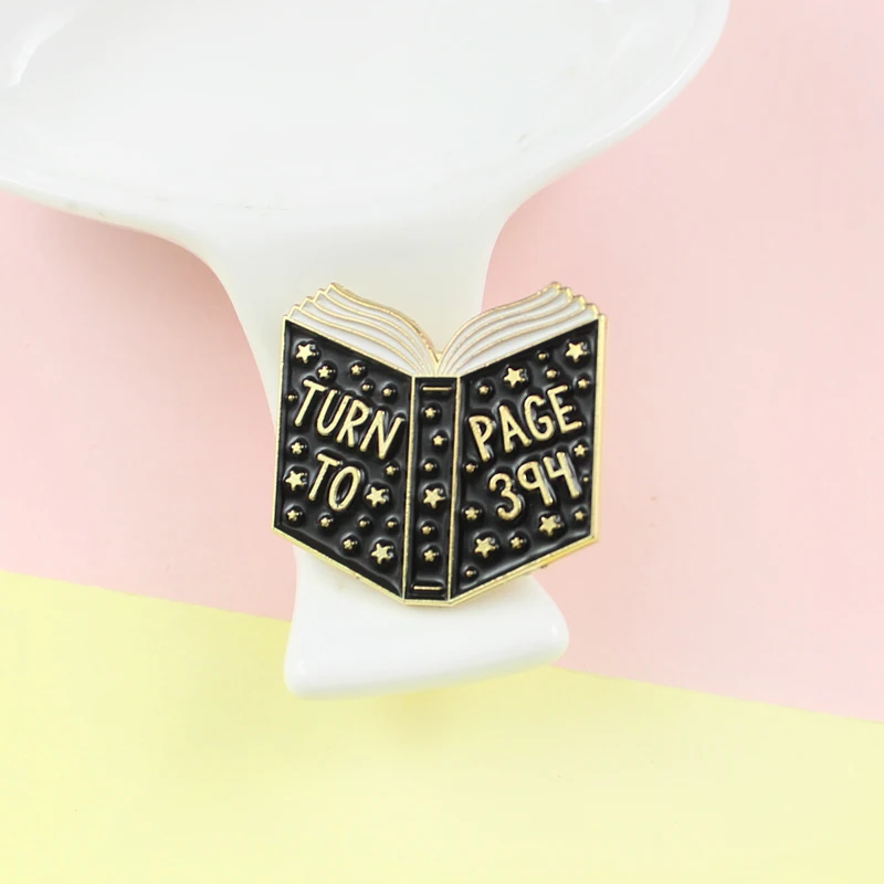 &quotTurn To Page 394&quot Magic Books Classic Brooches For Fans Famous Snape's Lines In The Novel Film Lapel Pin Friend's Gifts |