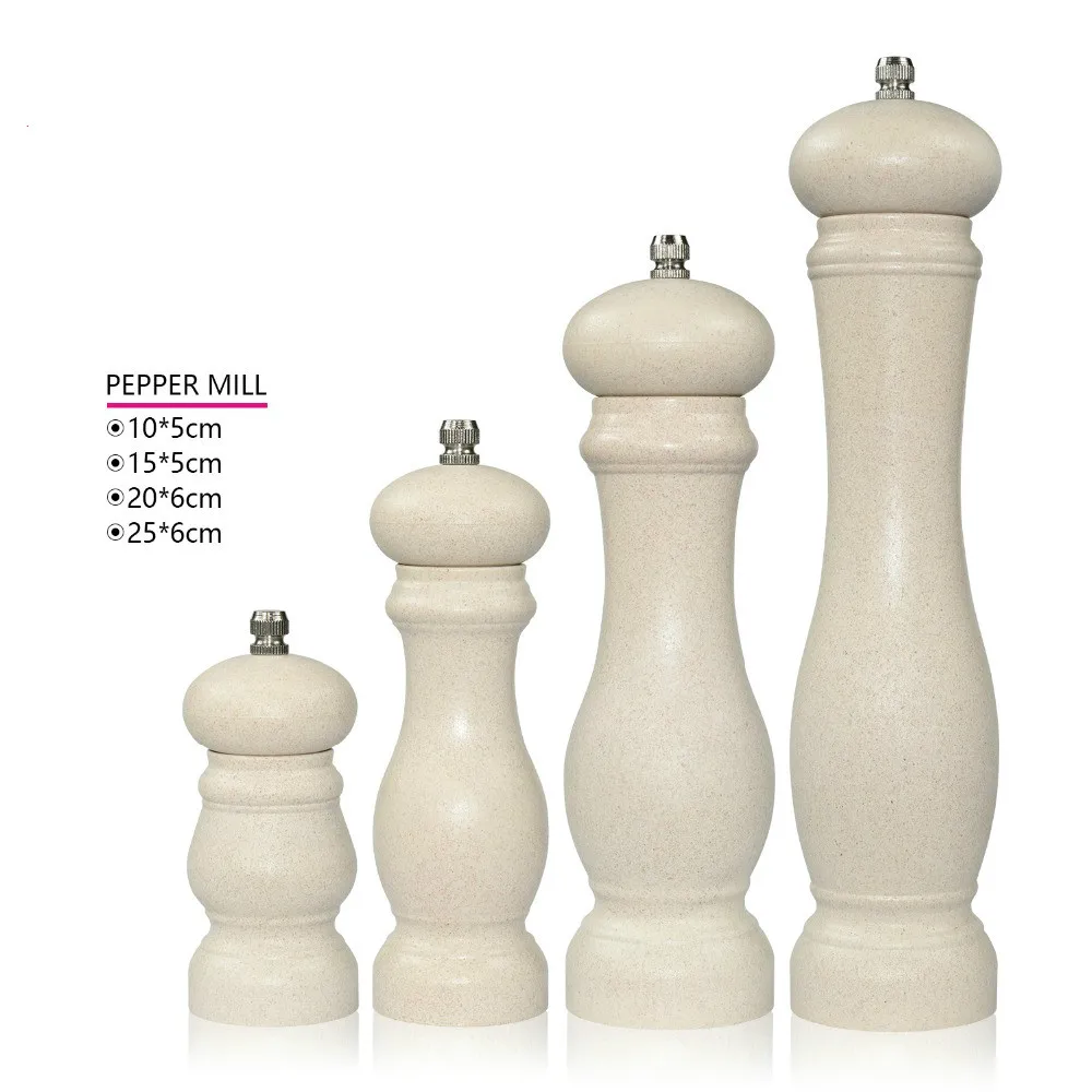 Мельница для перца бежевого бамбукового волокна мельница соли с регулируемой