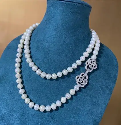 Натуральное серебряное пресноводное Ожерелье Akoya с жемчугом 8-9 мм ювелирные
