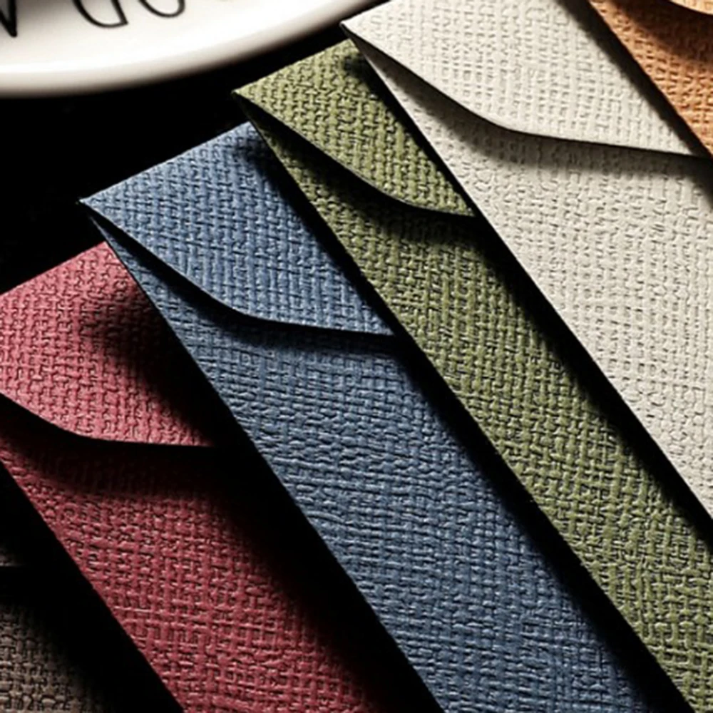 Бумажные конверты в стиле ретро с конопляной текстурой 20 шт./упак.|Бумажные