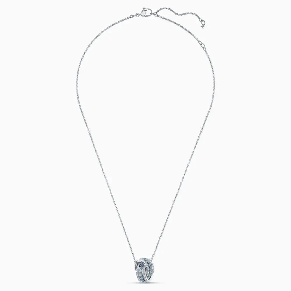 

Fashion Jewelry SWA New FURTHER Pendant Winding Ring Light Blue and White Diamond and White Gold Necklace Ladies High Jewelry