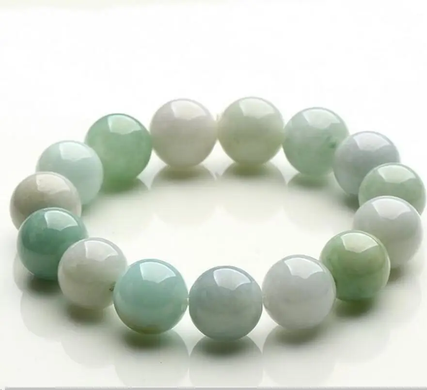 Бесплатная доставка натуральный зеленый нефритовый браслет из Бирмы 12 мм бусины