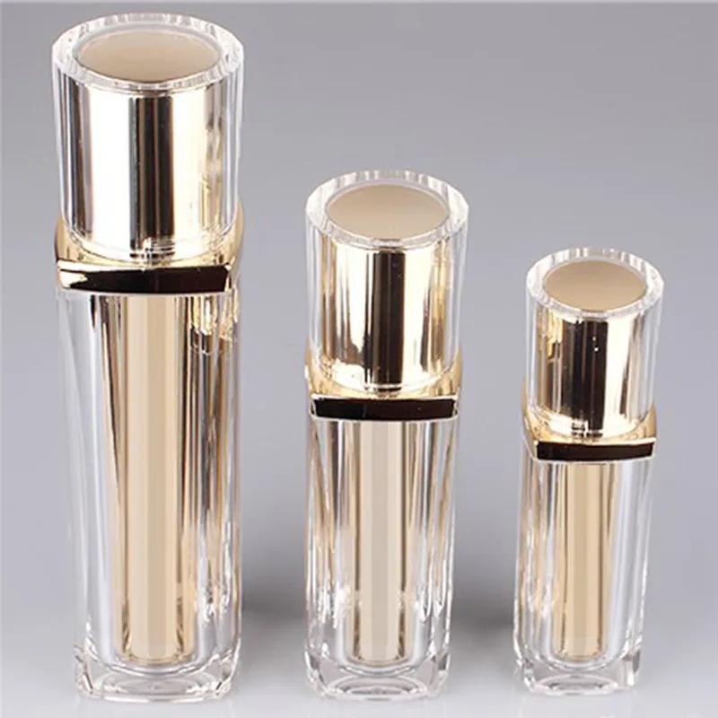 

30ML/60ml/120ml Women Spray Bottle Essence of The Container, Golden Acrylic lid, Cosmetic Packaging Bottle For Women