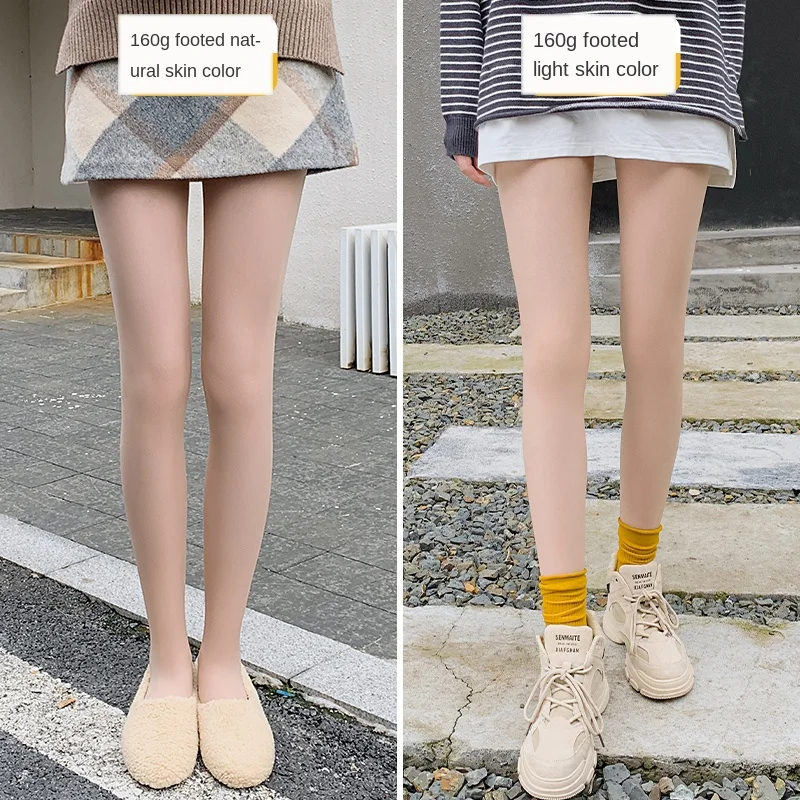 

spring and autumn double-layer thin supernatural naked feeling autumn and winter thin velvet leggings plus velvet stockings