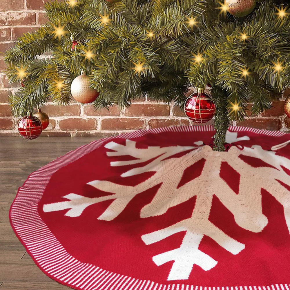 

Xmas Tree Skirt Red Mat Christmas Embellishment Holiday Skirts For Home Party Props
