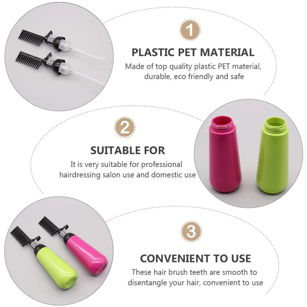 

3pcs 150ml Empty Hair Dye Applicator Brush Bottle Hair Coloring Dispensing Comb