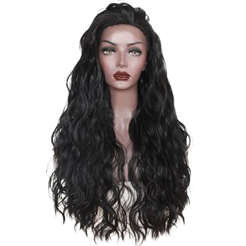 WEILAI кудрявый 24 дюйма длинный парик Омбре на сетке спереди с детскими волосами