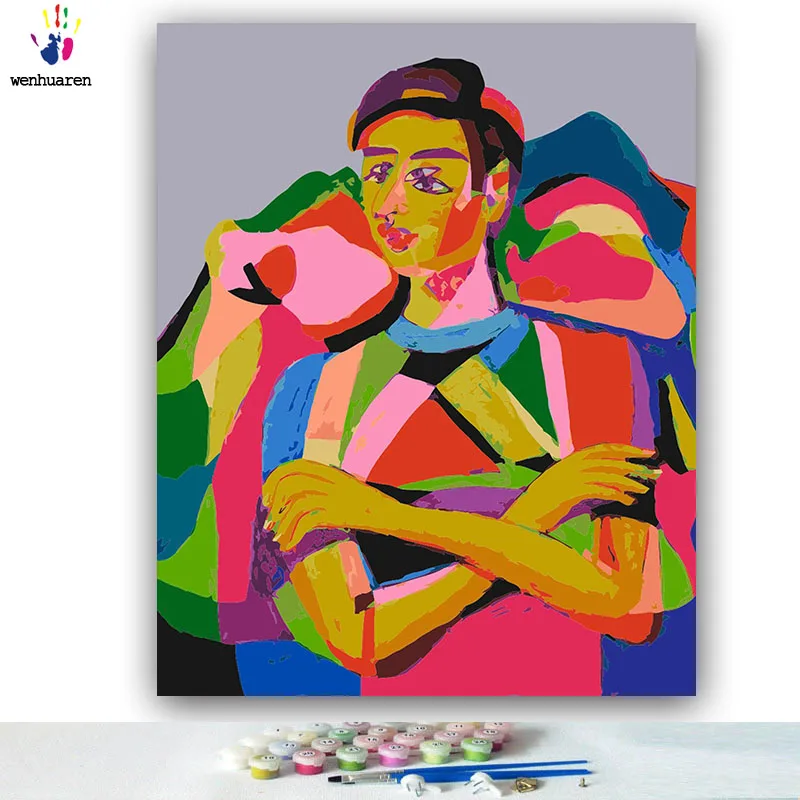 DIY colorings pictures by numbers with colors Realistic abstract figure picture drawing painting framed Home | Дом и сад