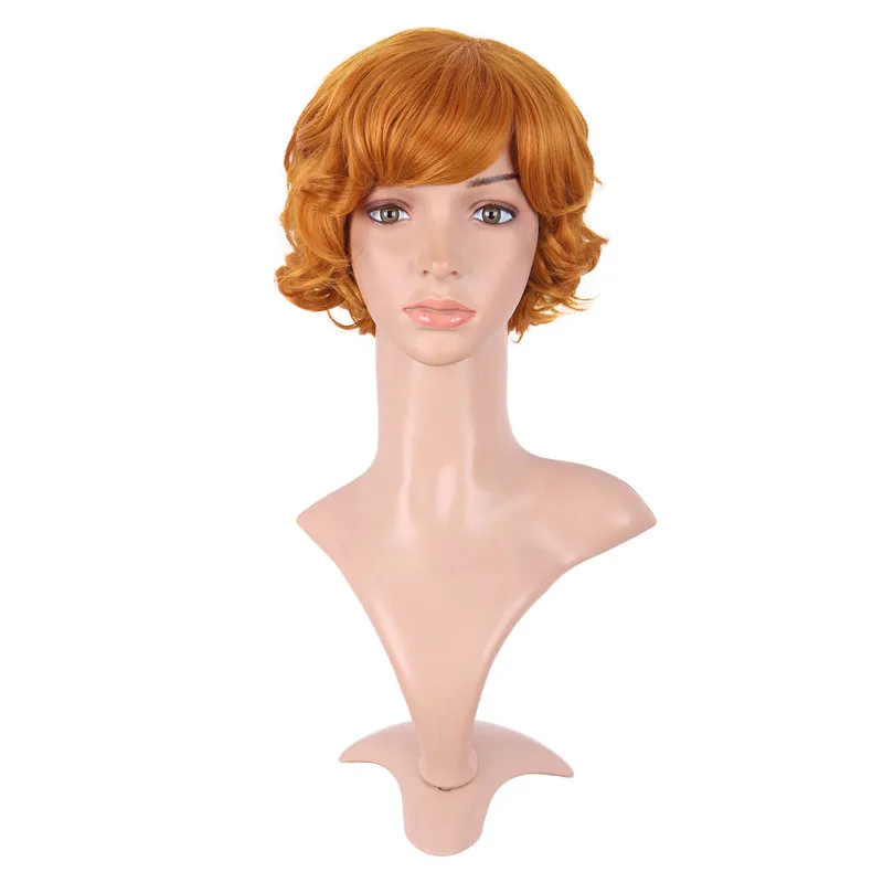 MapofBeauty 10 дюймов короткие кудрявые синтетические парики для женщин оранжевые и