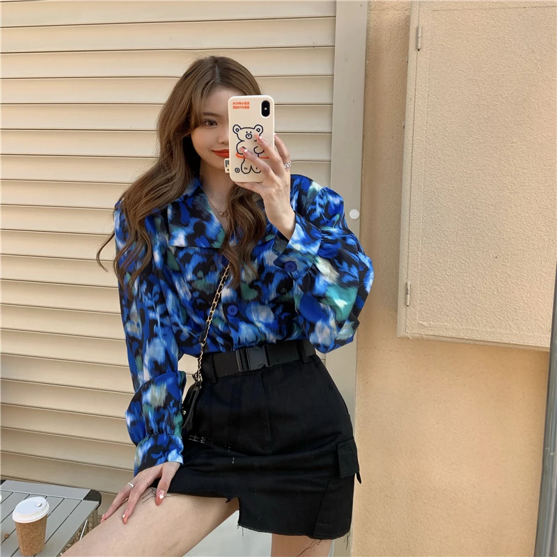 Свободная шифоновая рубашка в гонконгском ретро стиле с защитой от солнца