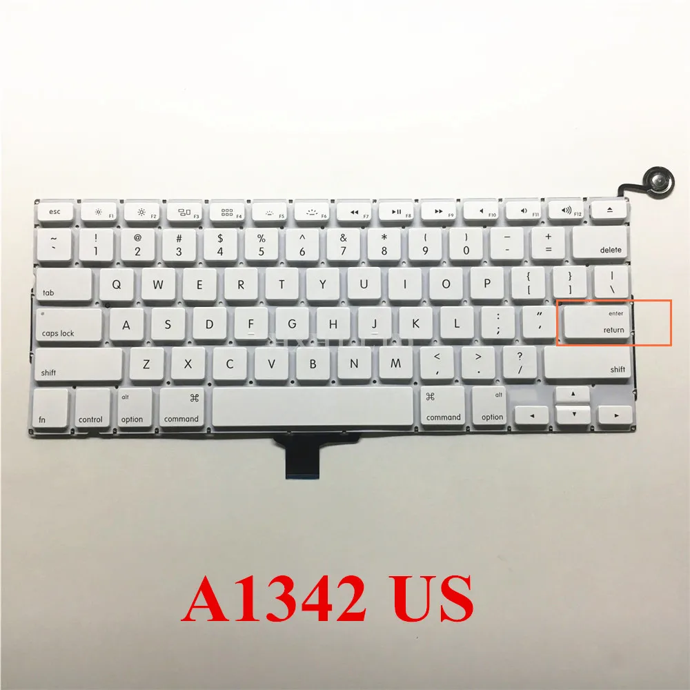 Клавиатура A1342 для MacBook белая клавиатура ноутбука 13 дюймов английская в