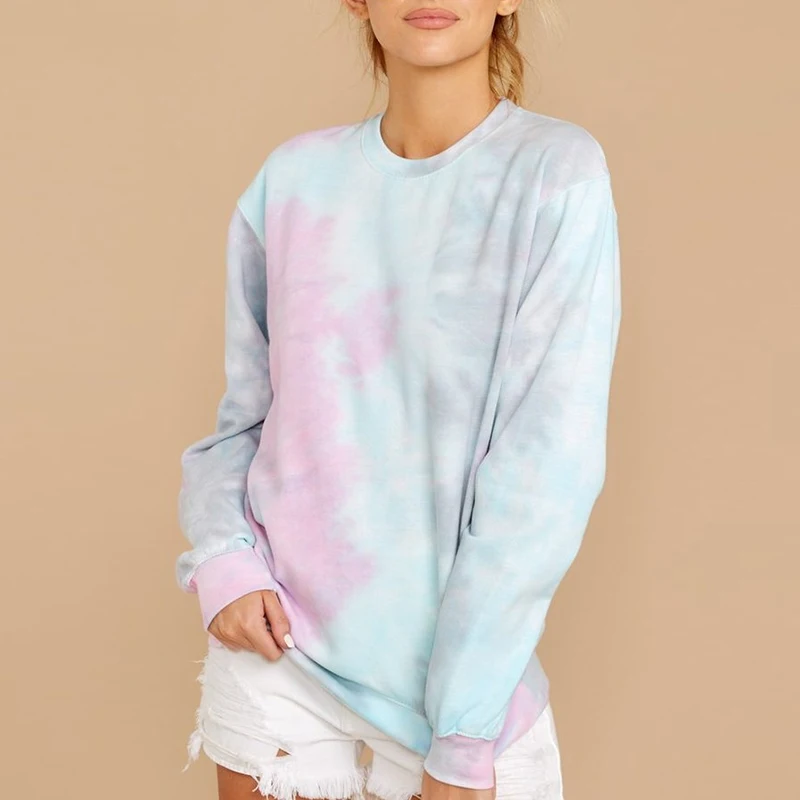 Вареный с о образным вырезом длинным рукавом женские свитшоты летняя модная