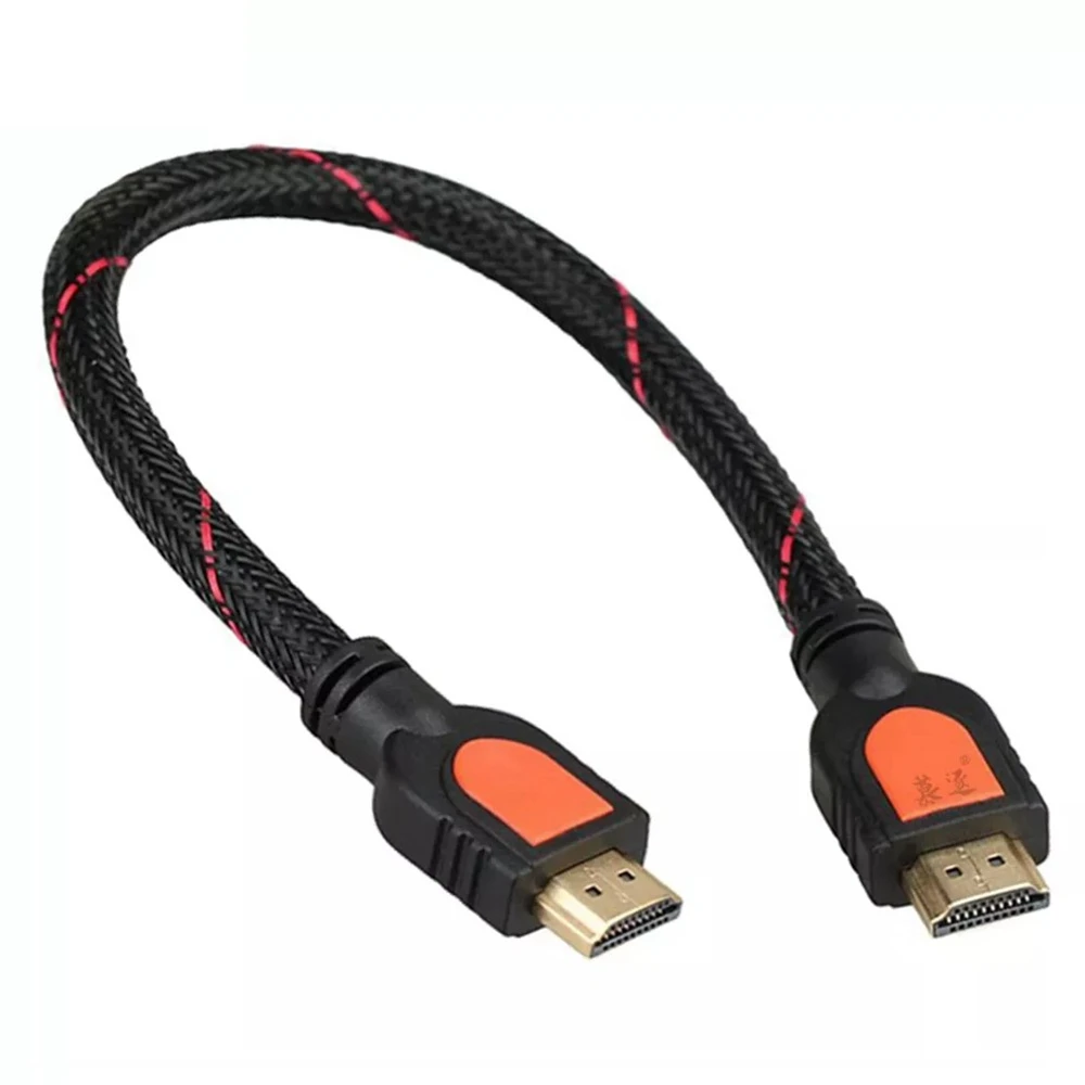 

30CM 50CM HDMI-kompatibel Stecker auf HDMI-kompatibel Männliche kurze Konverter Stecker Adapter Kabel 1080P V 1,4