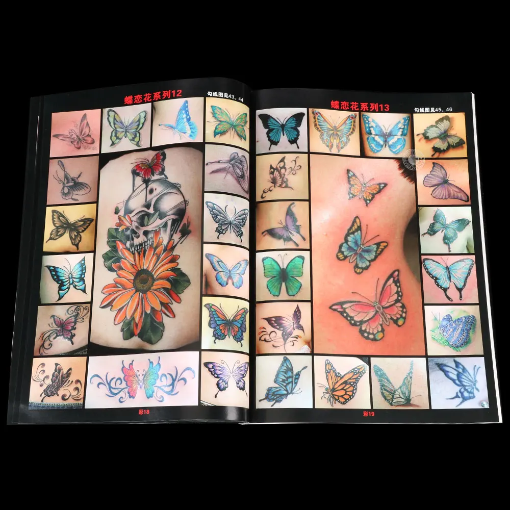 Тату книга бабочка любовь цветок тату красивый А4 Размер эскиз контур Бабочка