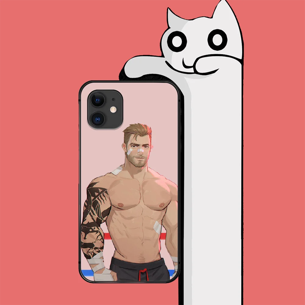 

Sexy Muscle Man Phone Case Cover For Iphone 6 6S 7 8 11 12 Se 2020 X Xs Xr Pro Max Plus Mini Black Hoesjes Cell Silicone Trend