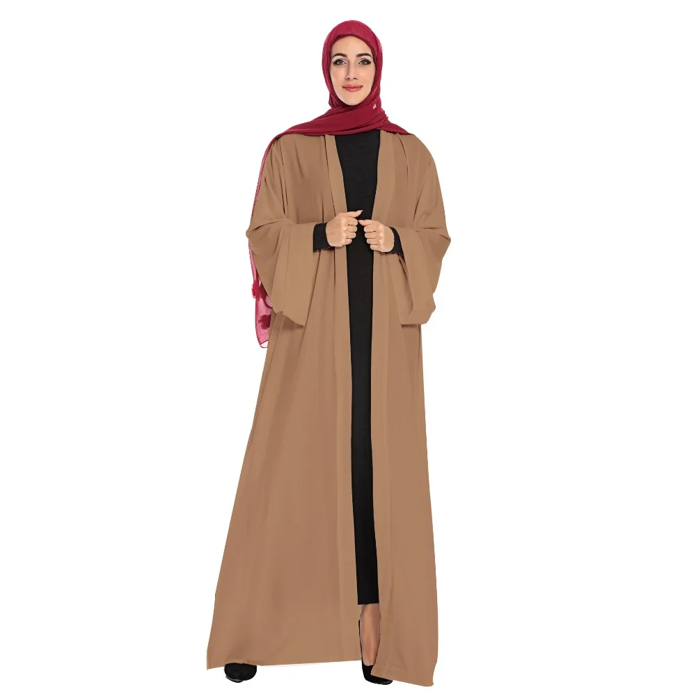 Элегантное мусульманское Открытое платье abaya Макси кардиган кимоно для вечеринок длинные халаты Jubah Ближний Восток Eid Рамадан Арабский исламский