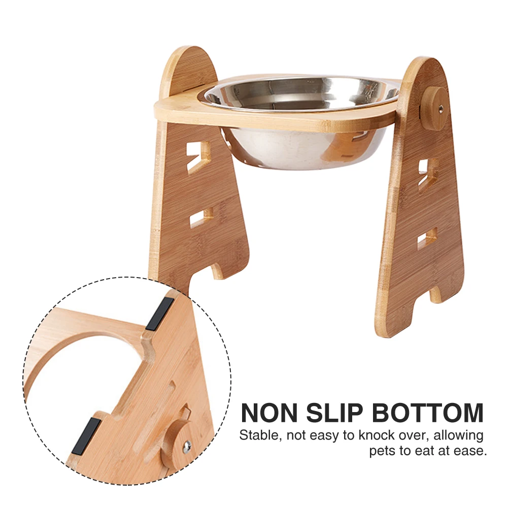 

Food Water Dog Bowl Stainless Steel Easy Clean Adjustable Height Pet Supplies Feeding Dish Elevated Removable Cat Waterproof