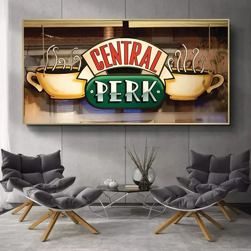 

Friends TV Show Posters and Prints Central Perk Cafe Canvas Painting Scandinavian Wall Art Picture for Living Room Cuadros Decor