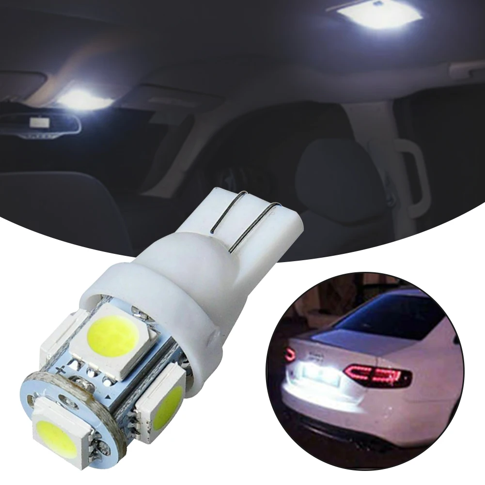 

3/30 шт., автомобильные светодиодсветодиодный лампы для чтения T10 W5W 5050 5SMD 168 194 192 DC 12 В