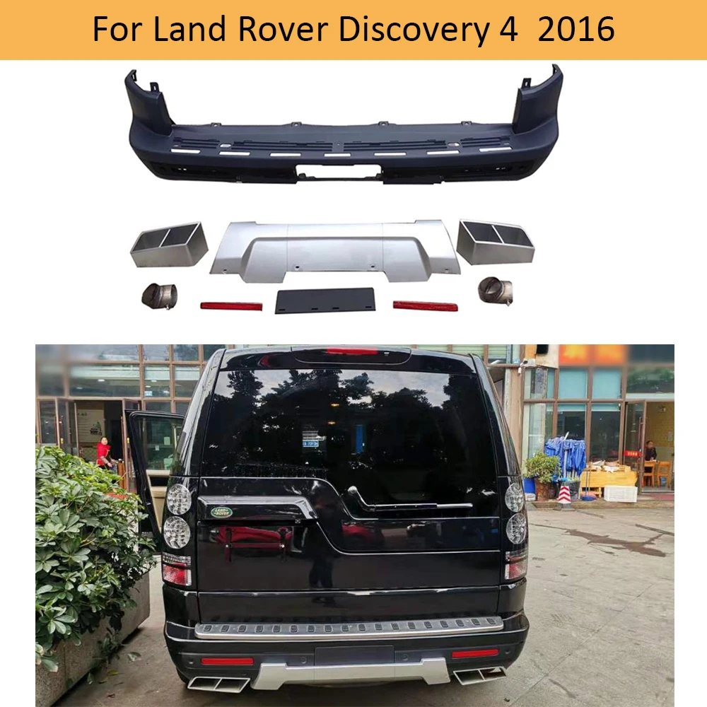 

Автомобильный диффузор заднего бампера, спойлер для Land Rover Discovery 4 2016, автомобильный спойлер заднего бампера с выхлопными наконечниками