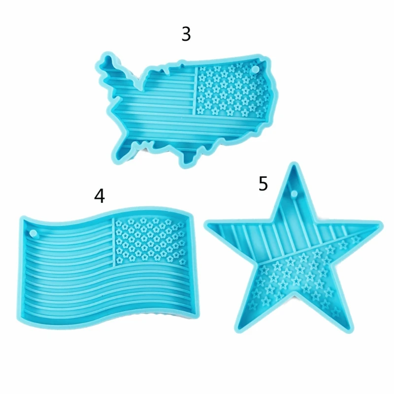 

Expoxy Resin Mold USA Flag Resin Mold American US Flag Keychain Pendant Mold Statue of Liberty Independence Silicone Resin Mold